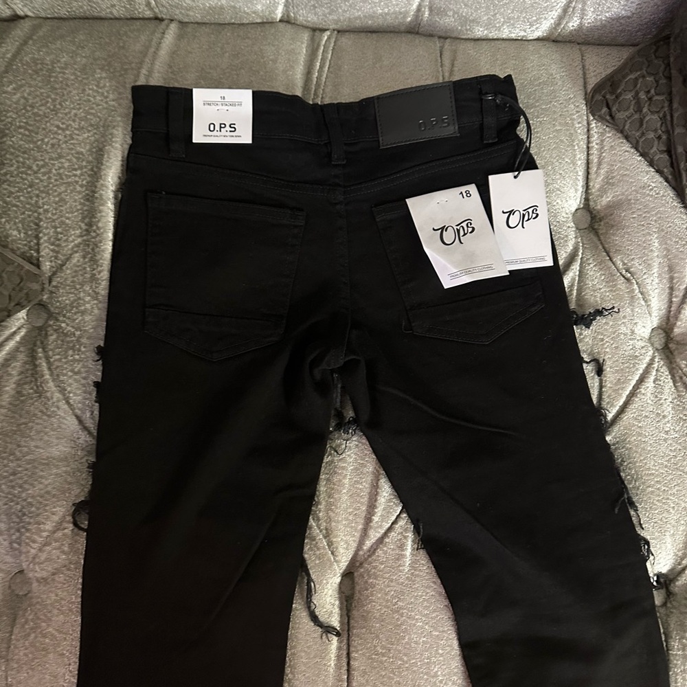 O.P.S Black Distressed Jeans